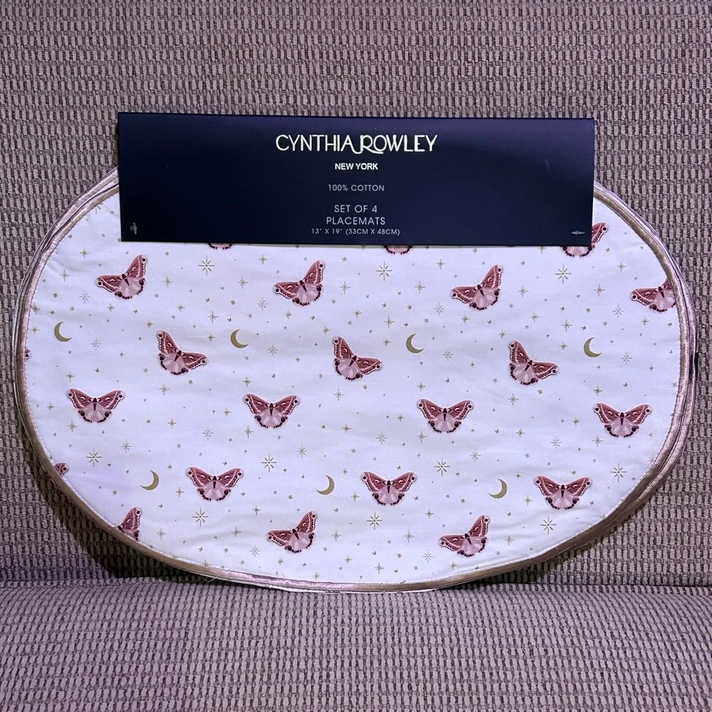 Cynthia Rowley Cosmic Butterflies Set Of 4 Placemats NWTS